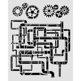 Stamperia Gardens of Time Thick Stencil 20x25cm Tubes by Antonis Tzanidakis (KSTD202)