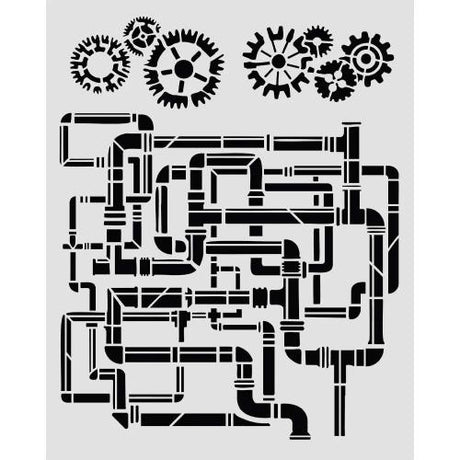 Stamperia Gardens of Time Thick Stencil 20x25cm Tubes by Antonis Tzanidakis (KSTD202)