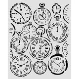 Stamperia Gardens of Time Thick Stencil 20x25cm Mixed Clocks by Antonis Tzanidakis (KSTD203)