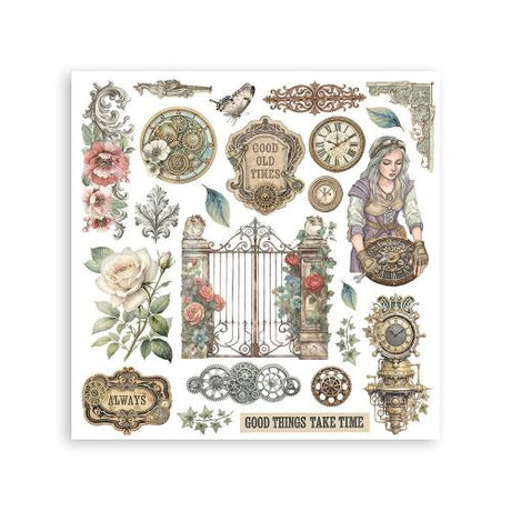Stamperia Gardens of Time Rub-On 15,5x15,5cm Assortment (6pcs) by Antonis Tzanidakis (DFLRBX11)