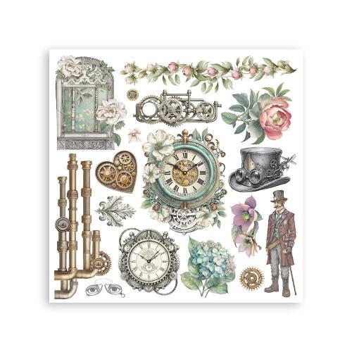 Stamperia Gardens of Time Rub-On 15,5x15,5cm Assortment (6pcs) by Antonis Tzanidakis (DFLRBX11)
