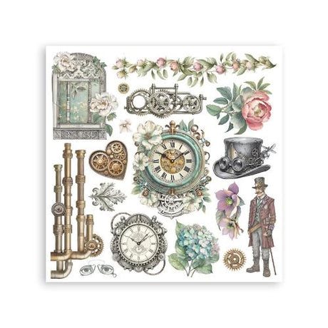 Stamperia Gardens of Time Rub-On 15,5x15,5cm Assortment (6pcs) by Antonis Tzanidakis (DFLRBX11)