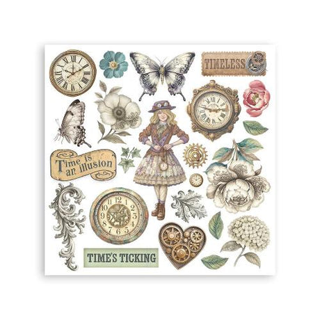 Stamperia Gardens of Time Rub-On 15,5x15,5cm Assortment (6pcs) by Antonis Tzanidakis (DFLRBX11)