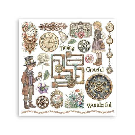 Stamperia Gardens of Time Rub-On 15,5x15,5cm Assortment (6pcs) by Antonis Tzanidakis (DFLRBX11)