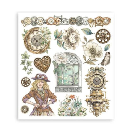 Stamperia Gardens of Time Rub-On 20,5x23cm Assortment (6pcs) by Antonis Tzanidakis (DFLRBXG04)