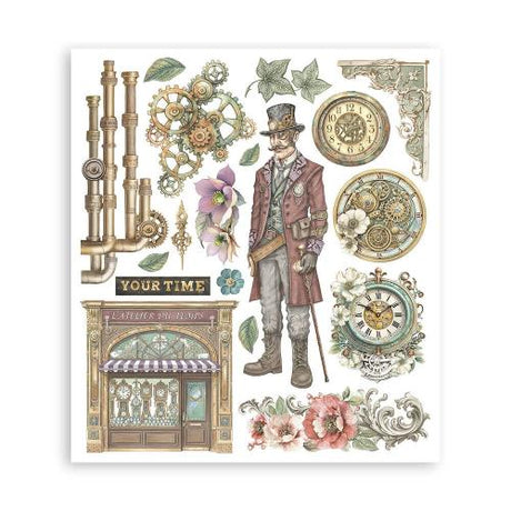 Stamperia Gardens of Time Rub-On 20,5x23cm Assortment (6pcs) by Antonis Tzanidakis (DFLRBXG04)