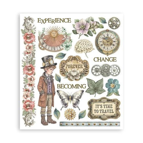 Stamperia Gardens of Time Rub-On 20,5x23cm Assortment (6pcs) by Antonis Tzanidakis (DFLRBXG04)