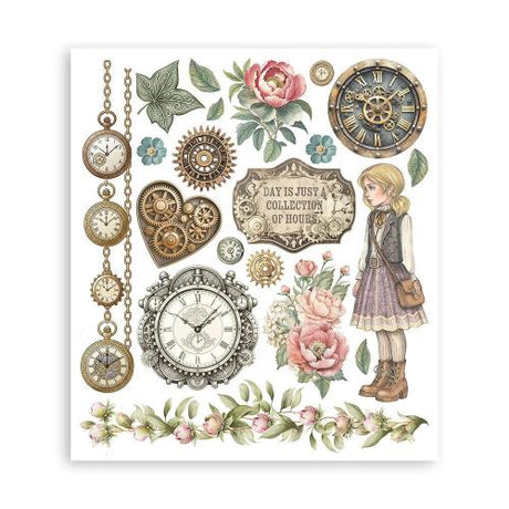 Stamperia Gardens of Time Rub-On 20,5x23cm Assortment (6pcs) by Antonis Tzanidakis (DFLRBXG04)