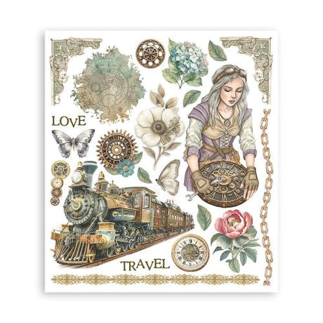 Stamperia Gardens of Time Rub-On 20,5x23cm Assortment (6pcs) by Antonis Tzanidakis (DFLRBXG04)