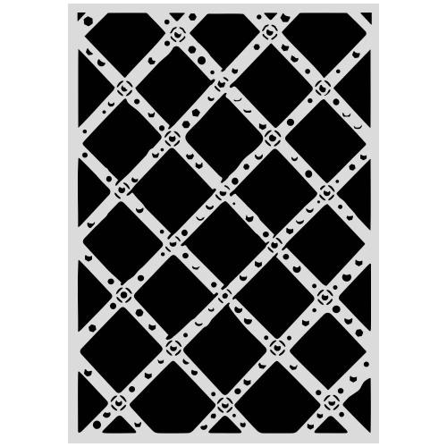 Stamperia Art Stories A3 Big Stencil Diamond Grid Pattern by Antonis Tzanidakis (KSTDA3011) - Postage as per Actual