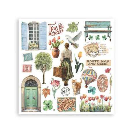 Stamperia Art of Travelling Rub-On 15,5x15,5cm Assortment (6pcs) (DFLRBX12)