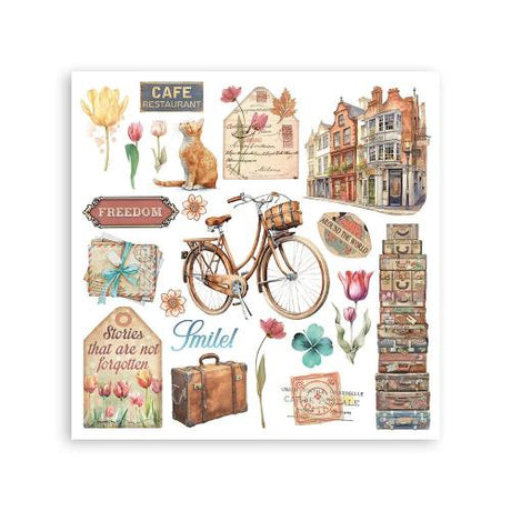 Stamperia Art of Travelling Rub-On 15,5x15,5cm Assortment (6pcs) (DFLRBX12)