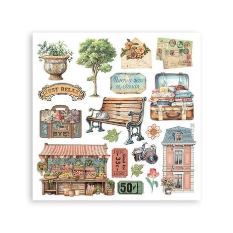 Stamperia Art of Travelling Rub-On 15,5x15,5cm Assortment (6pcs) (DFLRBX12)
