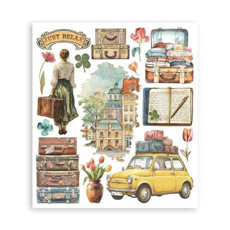 Stamperia Art of Travelling Rub-On 20,5x23cm Assortment (6pcs) (DFLRBXG05)