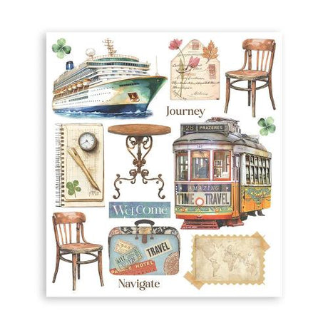 Stamperia Art of Travelling Rub-On 20,5x23cm Assortment (6pcs) (DFLRBXG05)