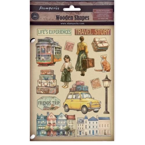 Stamperia Art of Travelling A5 Colored Wooden Shape (KLSP199)