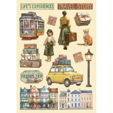 Stamperia Art of Travelling A5 Colored Wooden Shape (KLSP199)