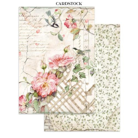 Stamperia House of Roses Junk Journal Stickers, Backgrounds, Cut-Outs (SBJK19)