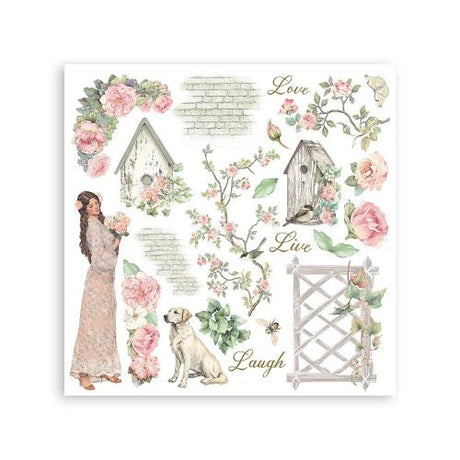 Stamperia House of Roses Rub-On 15,5x15,5cm Assortment (6pcs) (DFLRBX13)