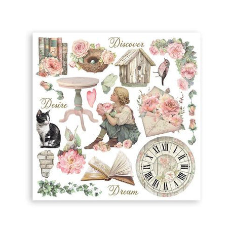 Stamperia House of Roses Rub-On 15,5x15,5cm Assortment (6pcs) (DFLRBX13)