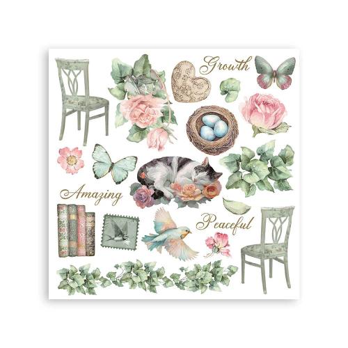 Stamperia House of Roses Rub-On 15,5x15,5cm Assortment (6pcs) (DFLRBX13)