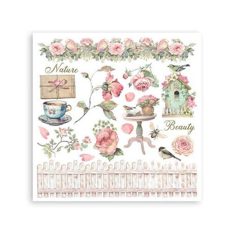 Stamperia House of Roses Rub-On 15,5x15,5cm Assortment (6pcs) (DFLRBX13)