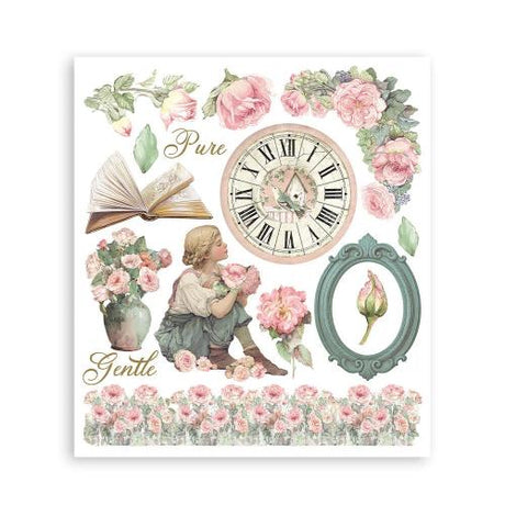 Stamperia House of Roses Rub-On 20,5x23cm Assortment (6pcs) (DFLRBXG06)