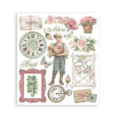 Stamperia House of Roses Rub-On 20,5x23cm Assortment (6pcs) (DFLRBXG06)