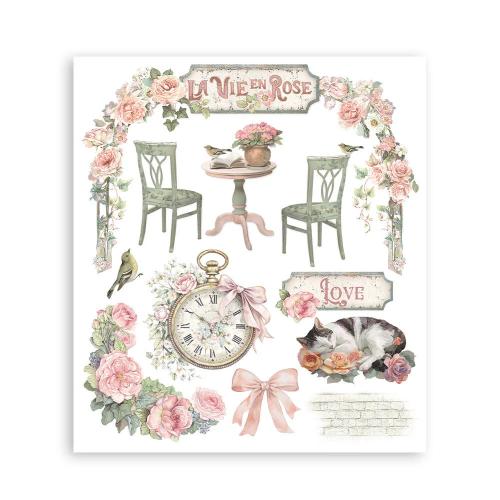 Stamperia House of Roses Rub-On 20,5x23cm Assortment (6pcs) (DFLRBXG06)