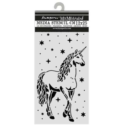 Stamperia Wonderland Thick Stencils 12x25cm Unicorn (KSTDL162)