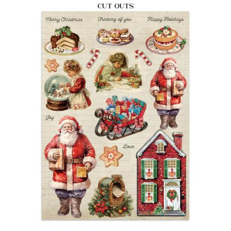 Stamperia Classic Christmas Junk Journal Stickers, Backgrounds, Cut-Outs (SBJK23)