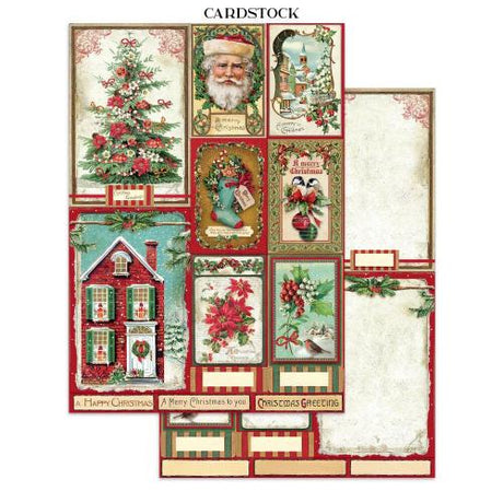 Stamperia Classic Christmas Junk Journal Stickers, Backgrounds, Cut-Outs (SBJK23)