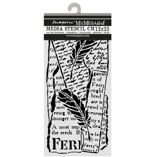 Stamperia All Around Thick Stencils 12x25cm Letter and Feathers (KSTDL159)