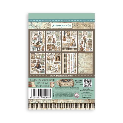 Stamperia Symphony A5 Washi Pad (8pcs) by Sara Alcobendas (SBW34)