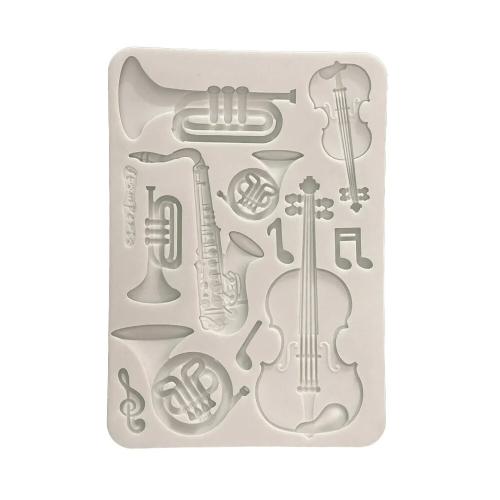 Stamperia Symphony A4 Silicon Mould Musical Instruments by Sara Alcobendas (KACMA615)