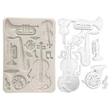 Stamperia Symphony A4 Silicon Mould Musical Instruments by Sara Alcobendas (KACMA615)