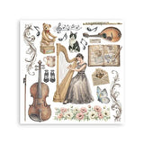 Stamperia Symphony Rub-On 15,5x15,5cm Assortment (6pcs) by Sara Alcobendas (DFLRBX16)