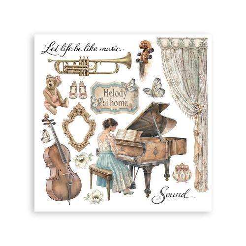 Stamperia Symphony Rub-On 15,5x15,5cm Assortment (6pcs) by Sara Alcobendas (DFLRBX16)