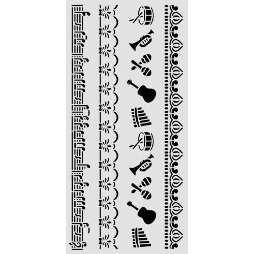 Stamperia Symphony Thick Stencils 12x25cm Borders by Sara Alcobendas (KSTDL165)