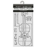 Stamperia Symphony Thick Stencils 12x25cm Violin Sections by Sara Alcobendas (KSTDL166)