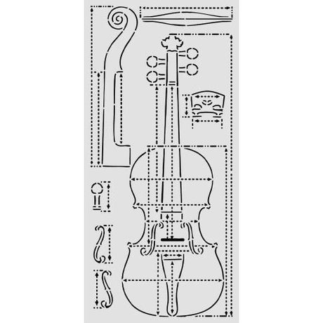 Stamperia Symphony Thick Stencils 12x25cm Violin Sections by Sara Alcobendas (KSTDL166)