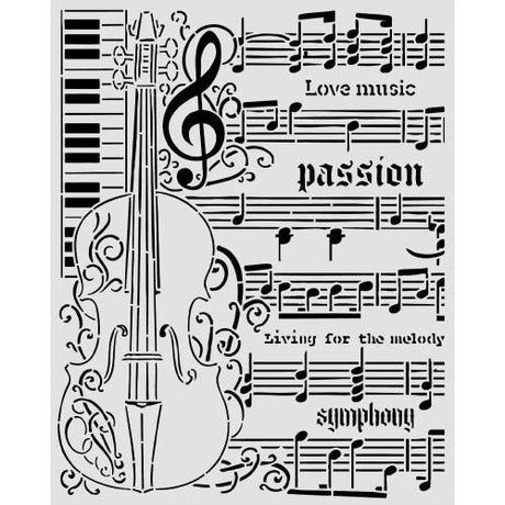 Stamperia Symphony Thick Stencils 20x25cm Violin by Sara Alcobendas (KSTD210)
