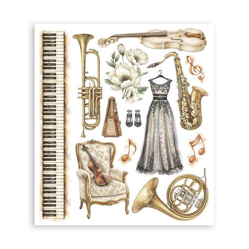 Stamperia Symphony Rub-On 20,5x23cm Assortment (6pcs) by Sara Alcobendas (DFLRBXG09)