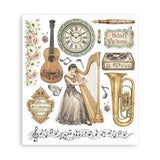 Stamperia Symphony Rub-On 20,5x23cm Assortment (6pcs) by Sara Alcobendas (DFLRBXG09)