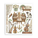 Stamperia Symphony Rub-On 20,5x23cm Assortment (6pcs) by Sara Alcobendas (DFLRBXG09)