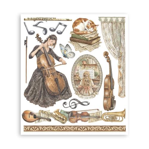 Stamperia Symphony Rub-On 20,5x23cm Assortment (6pcs) by Sara Alcobendas (DFLRBXG09)