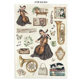 Stamperia Symphony Junk Journal Stickers, Backgrounds, Cut-Outs by Sara Alcobendas (SBJK24)
