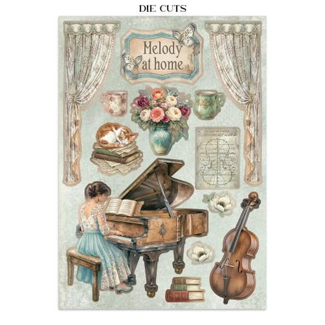 Stamperia Symphony Junk Journal Stickers, Backgrounds, Cut-Outs by Sara Alcobendas (SBJK24)