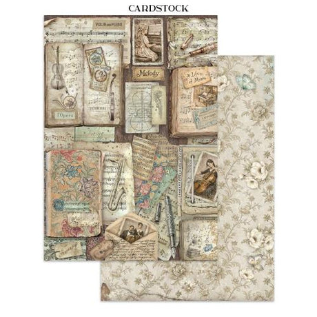 Stamperia Symphony Junk Journal Stickers, Backgrounds, Cut-Outs by Sara Alcobendas (SBJK24)
