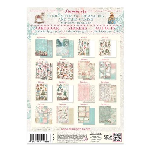 Stamperia Winter Magic Junk Journal Stickers, Backgrounds, Cut-Outs (SBJK25)